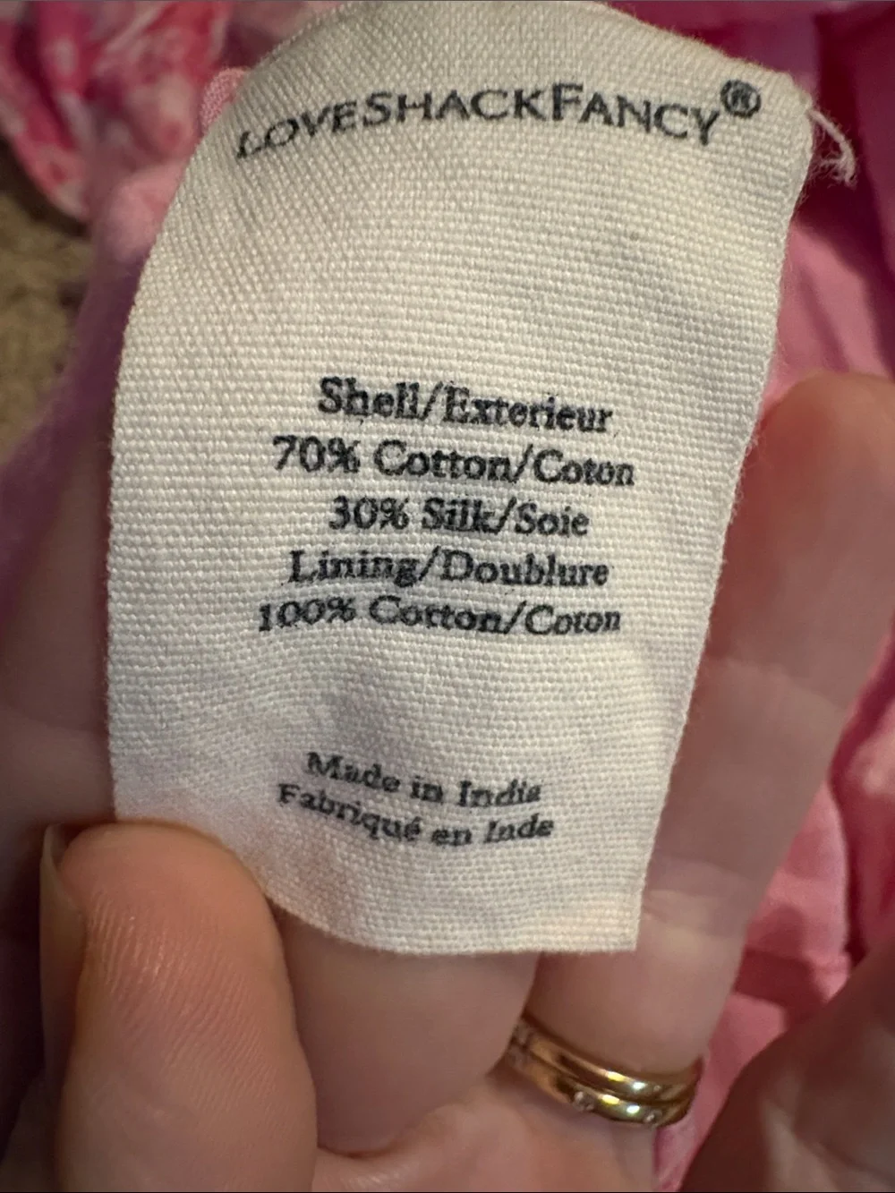 LoveShackFancy Girls Pink Cotton Silk Blend Mermaid Print Lou Dress Size 4 5